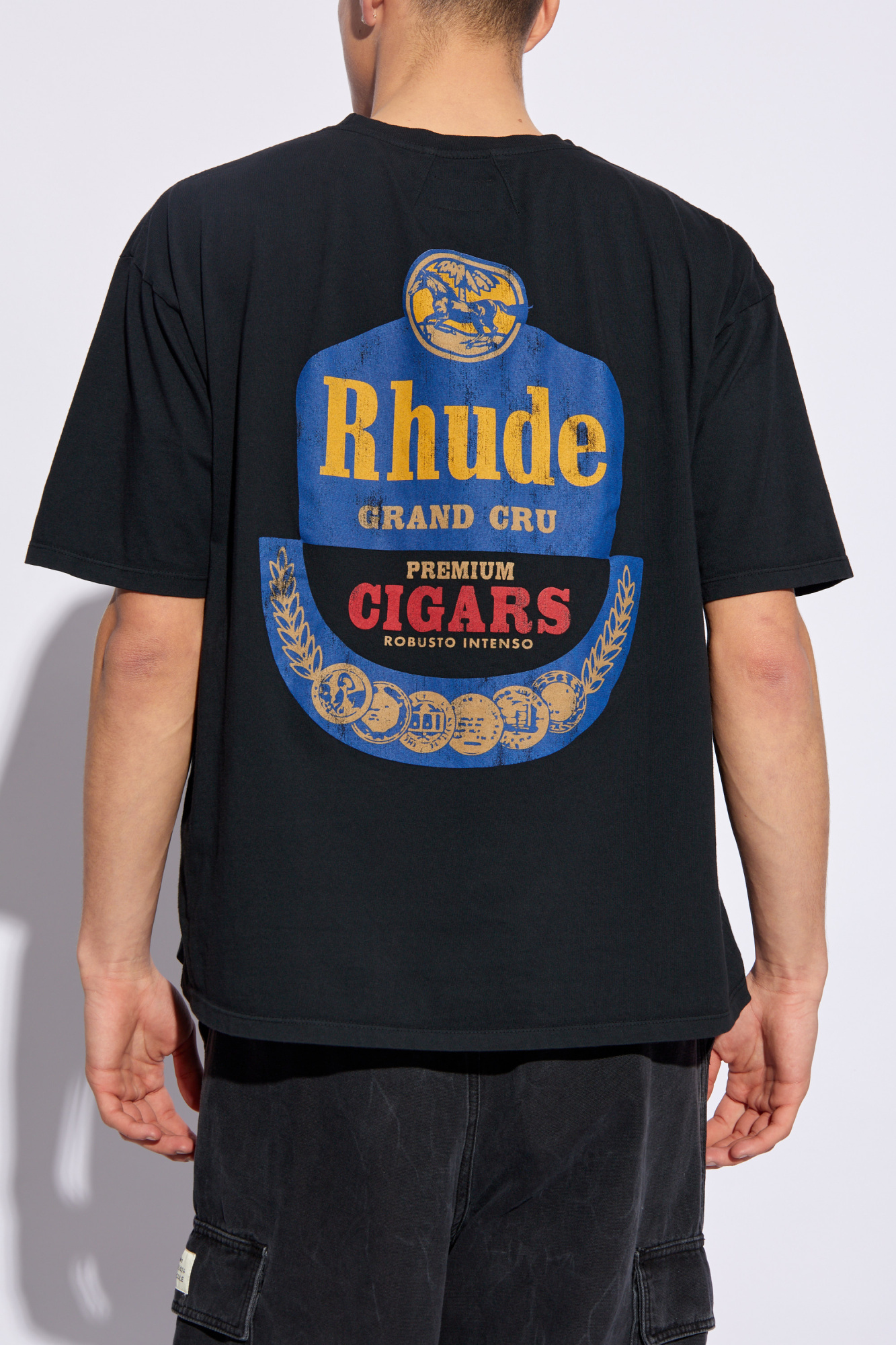 Black T - Shorts shirt with logo Rhude